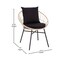 Flash Furniture Tan Rattan Rope Chairs - Black Cushions, PK 2 TW-VN017-TAN-BK-GG - alternate 3